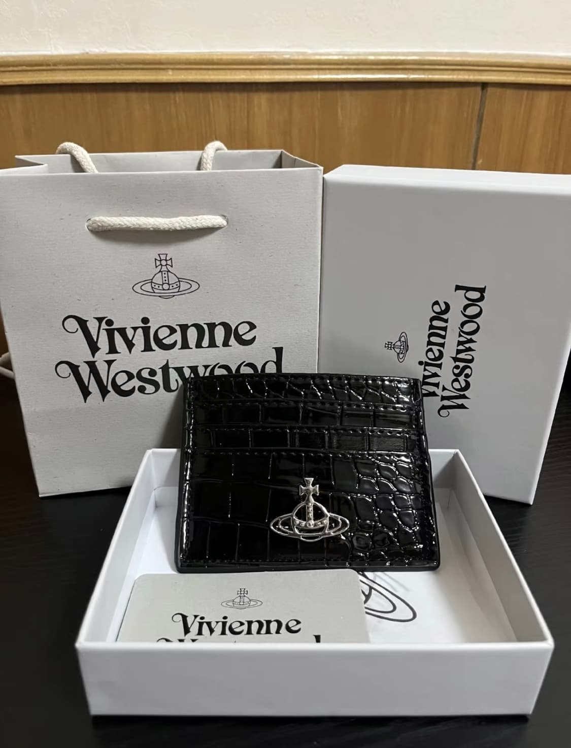 비비안 웨스트우드 오브 카드 홀더 블랙 상품이미지1