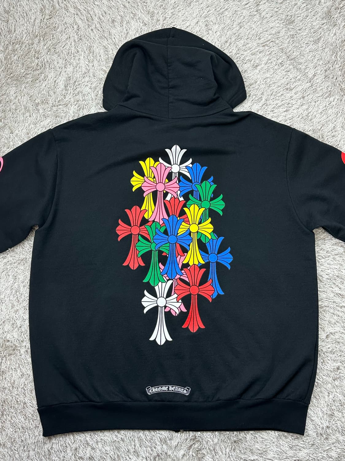 [M] 백화점판 정품 크롬하츠 멀티컬러 크로스 집업 후드 블랙 상품이미지3