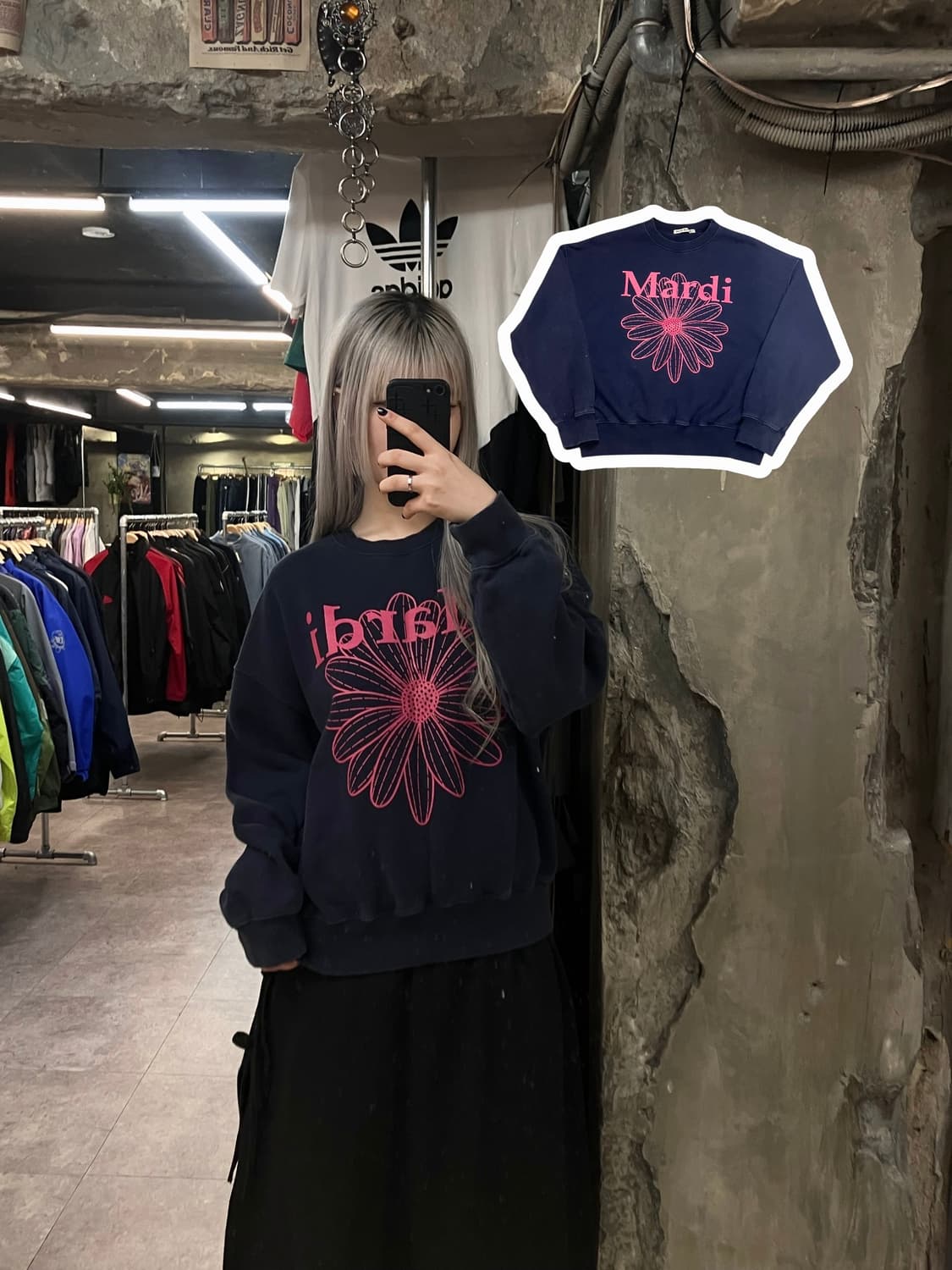 마르디 메크르디 맨투맨 네이비 M  #csz2803 상품이미지1