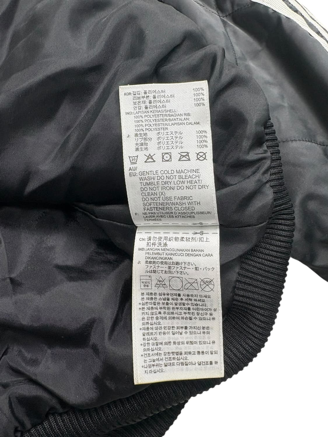 아디다스 삼선 퀄팅 점퍼 블랙 상품이미지8