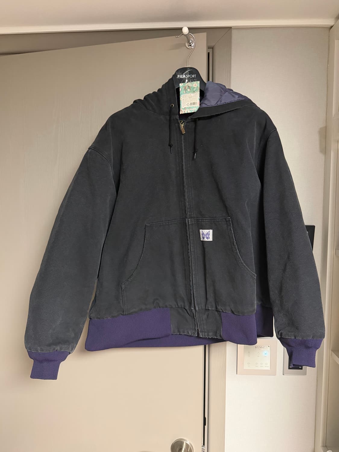 [M] 니들스 16oz 코튼 캔버스 지퍼 워크 후디 블랙 / NS158 상품이미지5