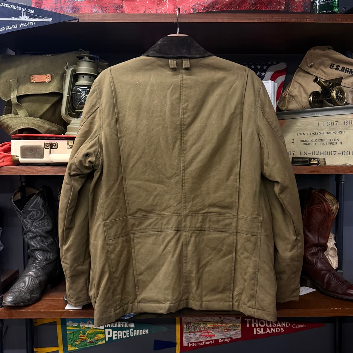 Rare 90s 폴로 랄프로렌 오일클로스 체크 라이닝 투웨이 왁스 자켓 상품이미지2