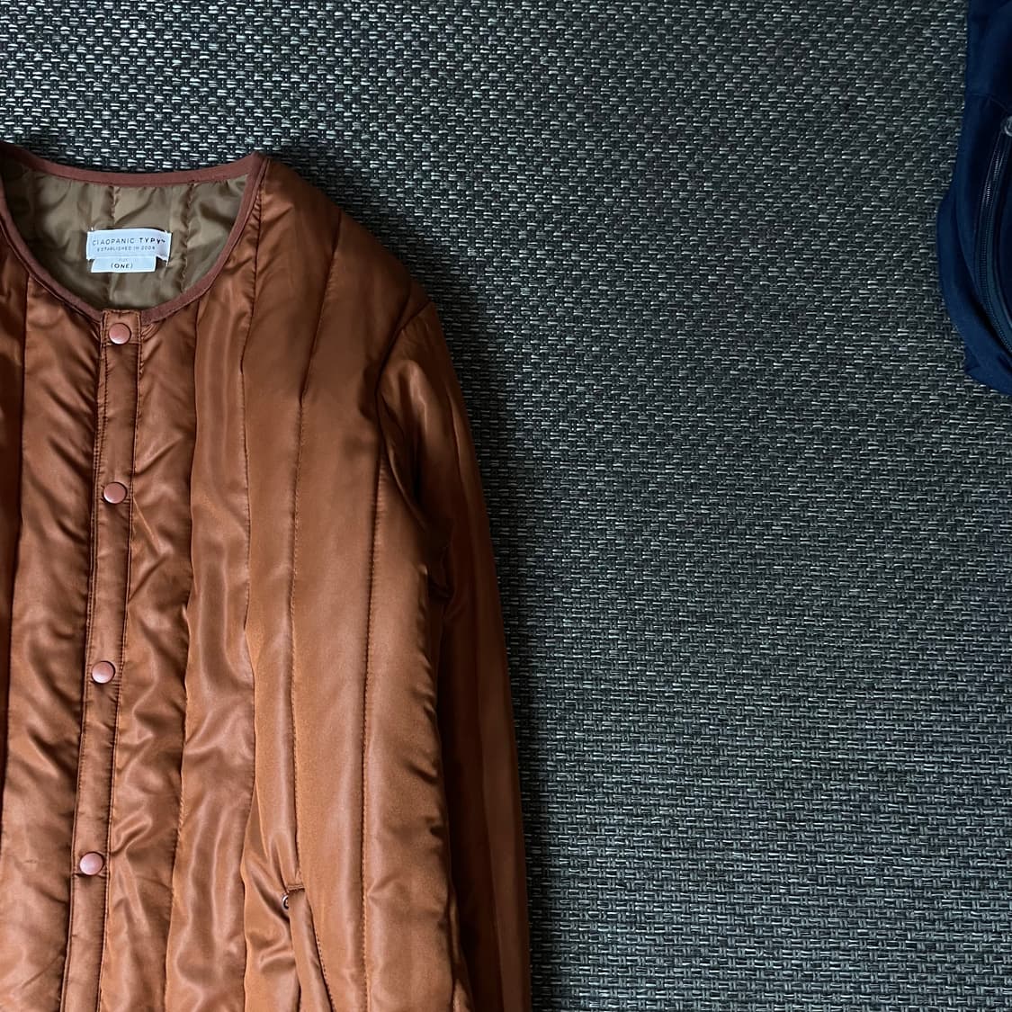 차오패닉티피 브라운 폴리 버튼 롱 패딩 F 상품이미지3