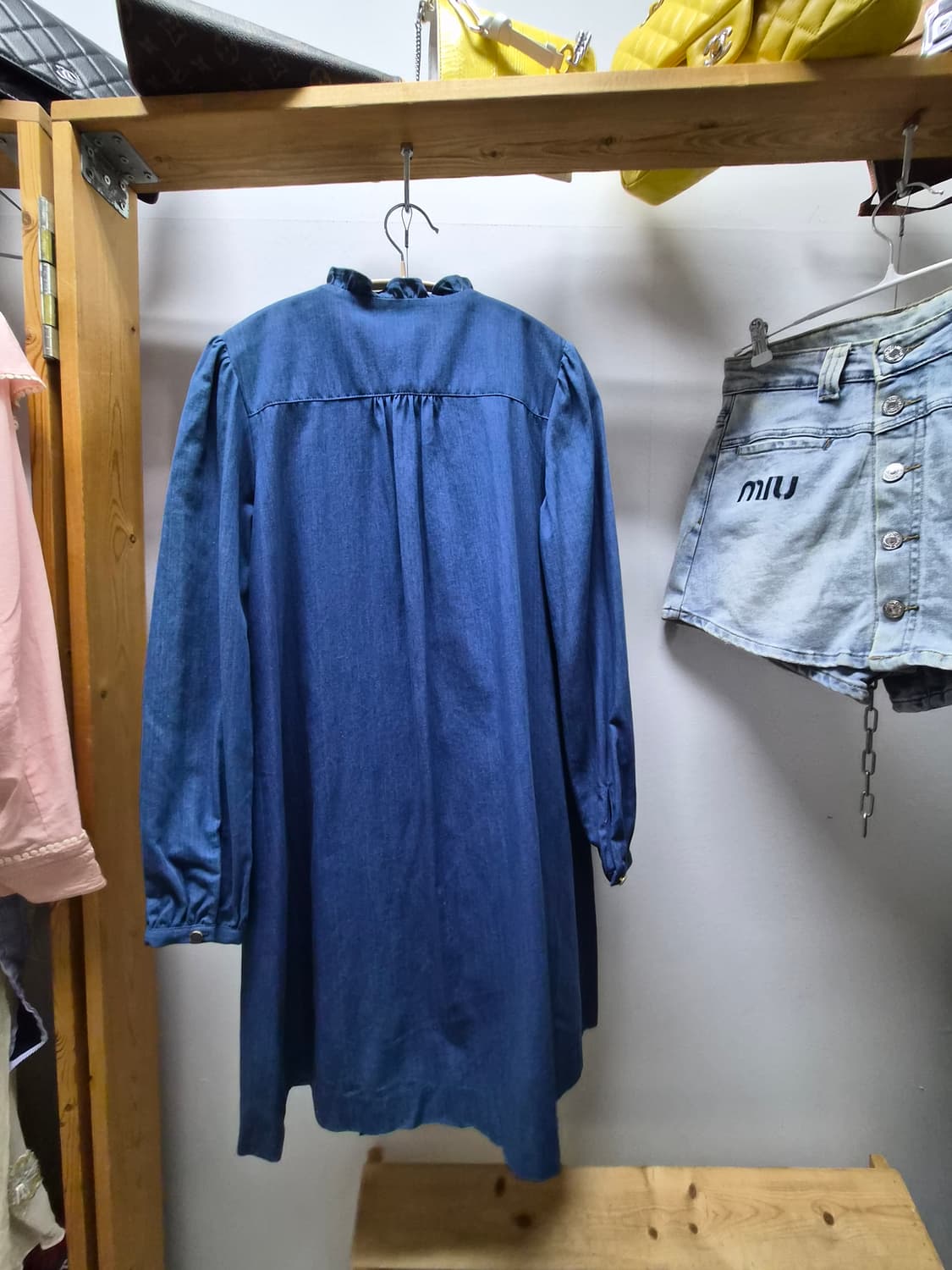 레니본 프릴 데님 원피스 상품이미지7