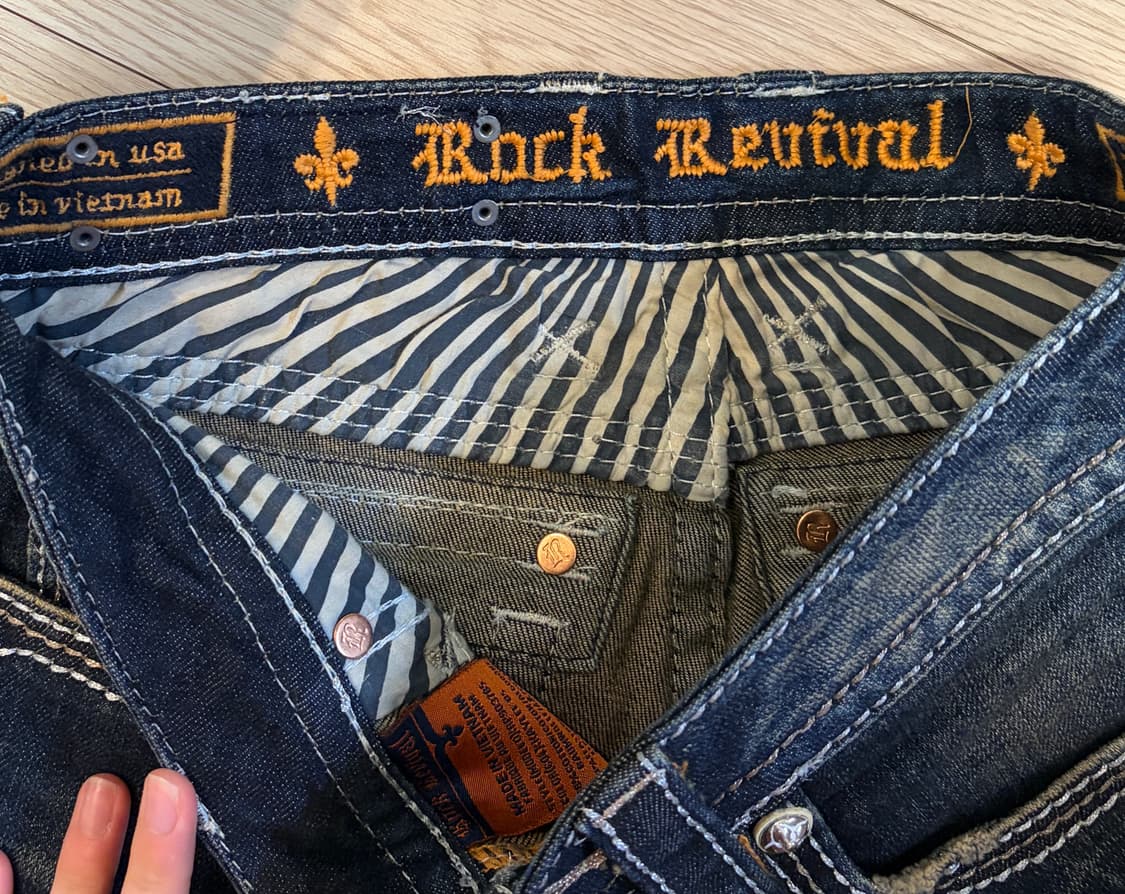 락리바이벌 rock revival 큐빅 로우라이즈 부츠컷 청바지 데님 상품이미지5