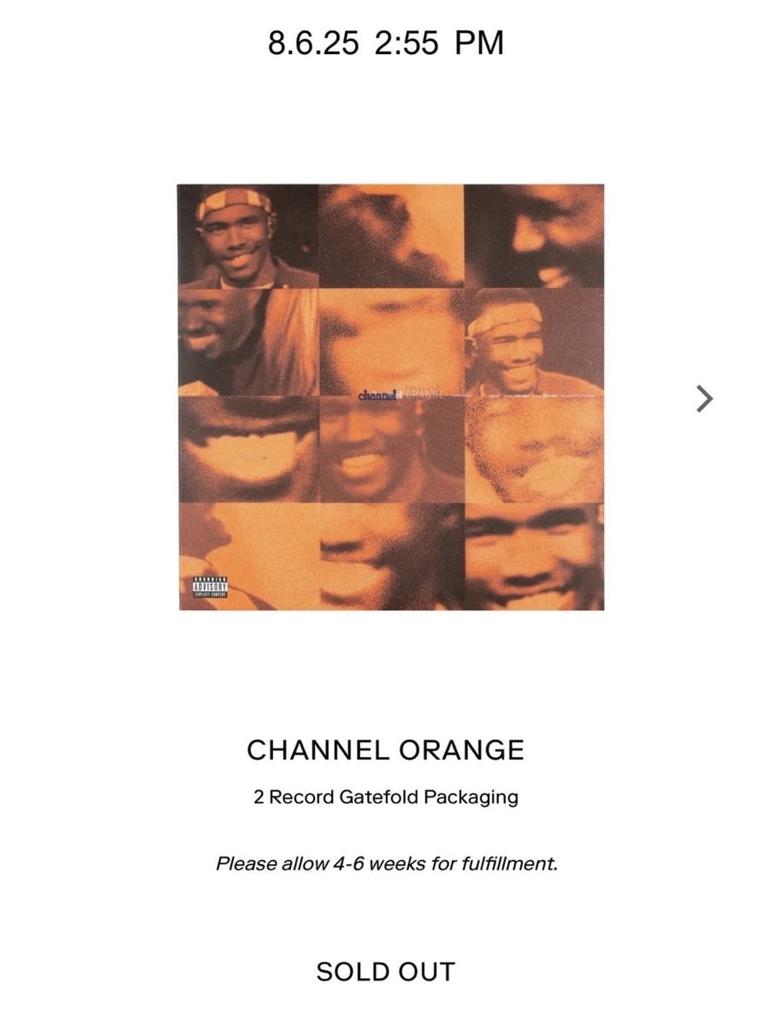 frank ocean 프랭크 오션 - 채널 오렌지 LP 상품이미지2