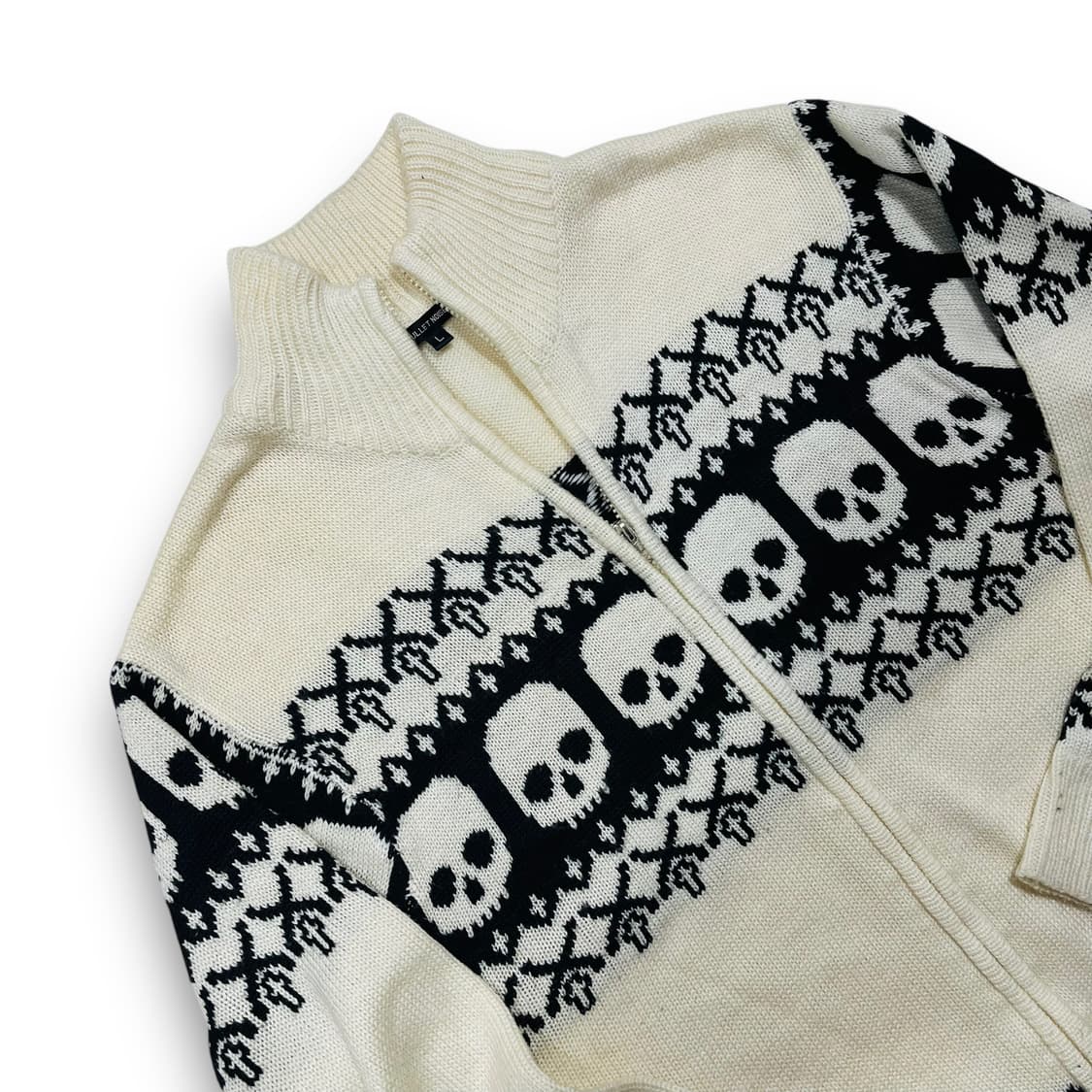 BULET NOISE Skull Cross knit zip-up 상품이미지2