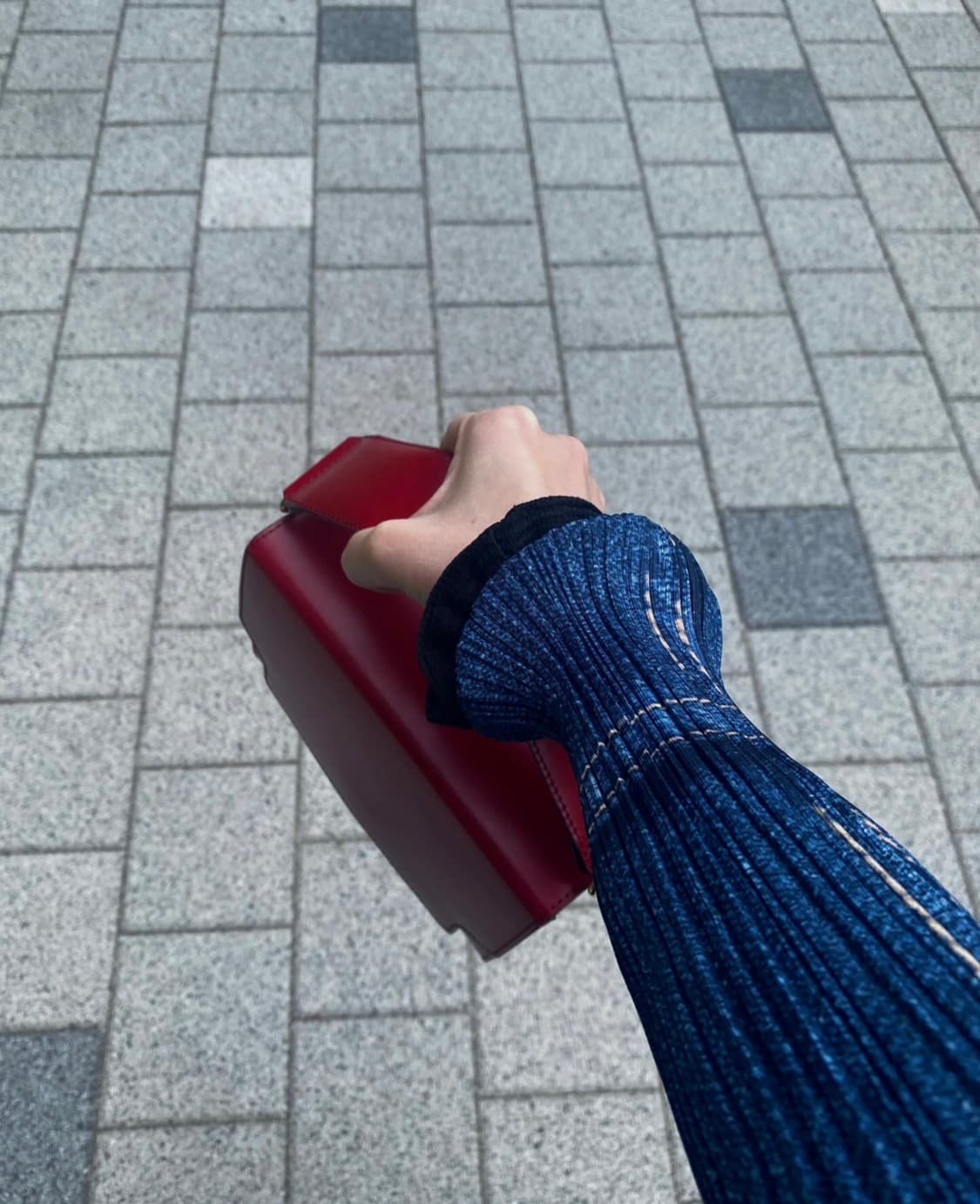 ISSEY MIYAKE 데님 프린트 플리츠 셔츠 상품이미지4