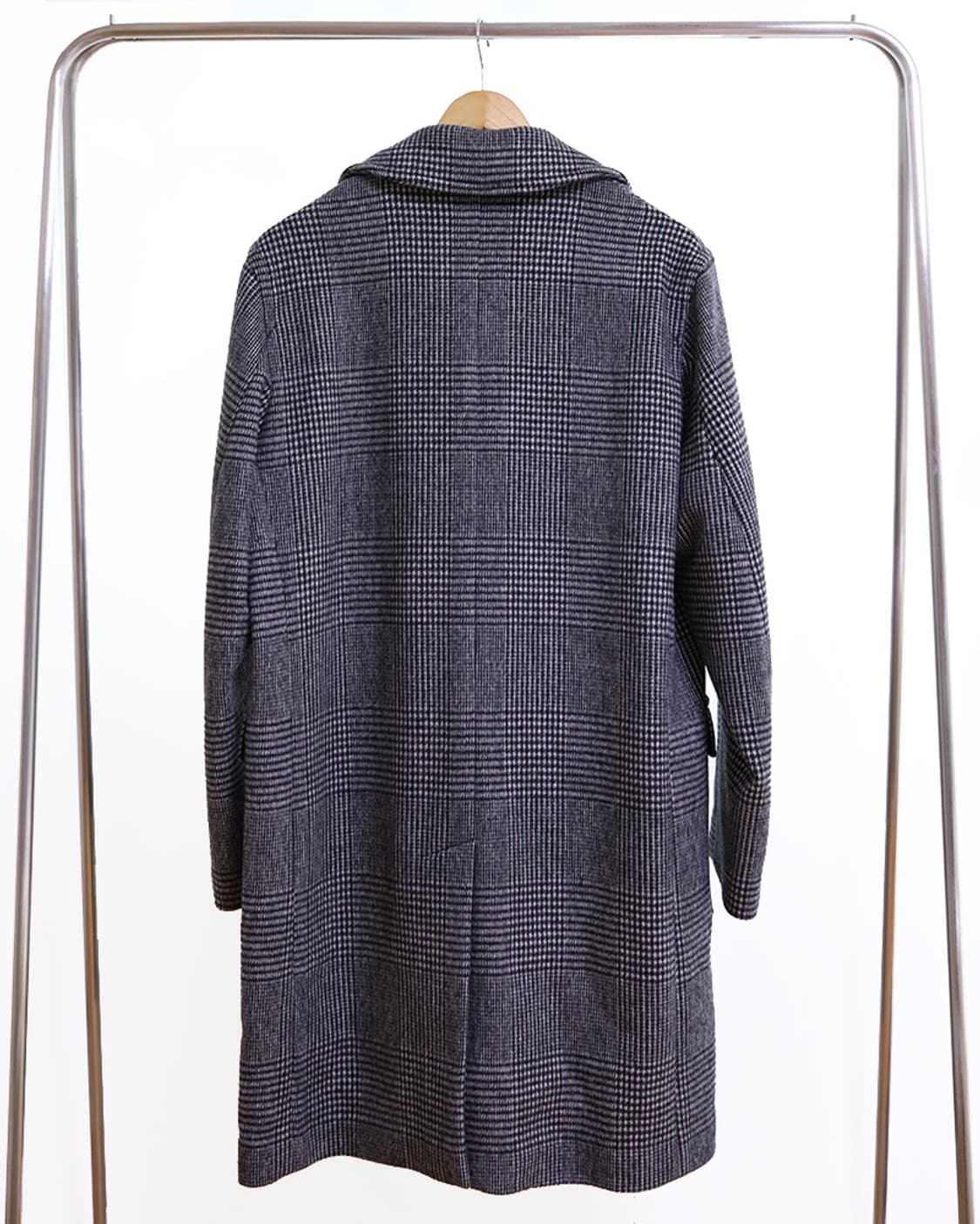 매킨토시 울캐시미어 더블브레스트 체크 코트 40 상품이미지2
