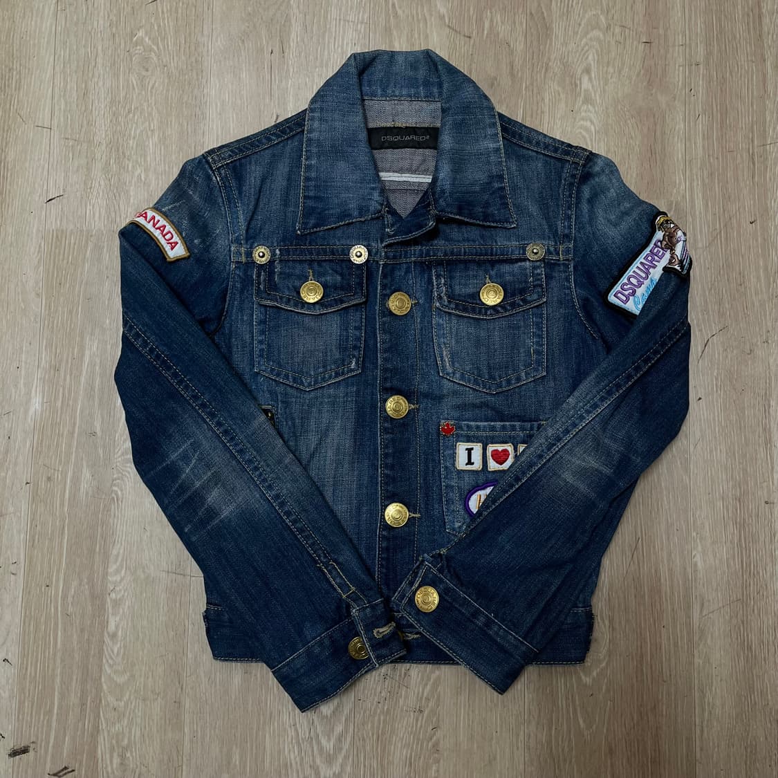 디스퀘어드2 Dsquared2 여성 멀티 패치 데님 청자켓 40사이즈 상품이미지1