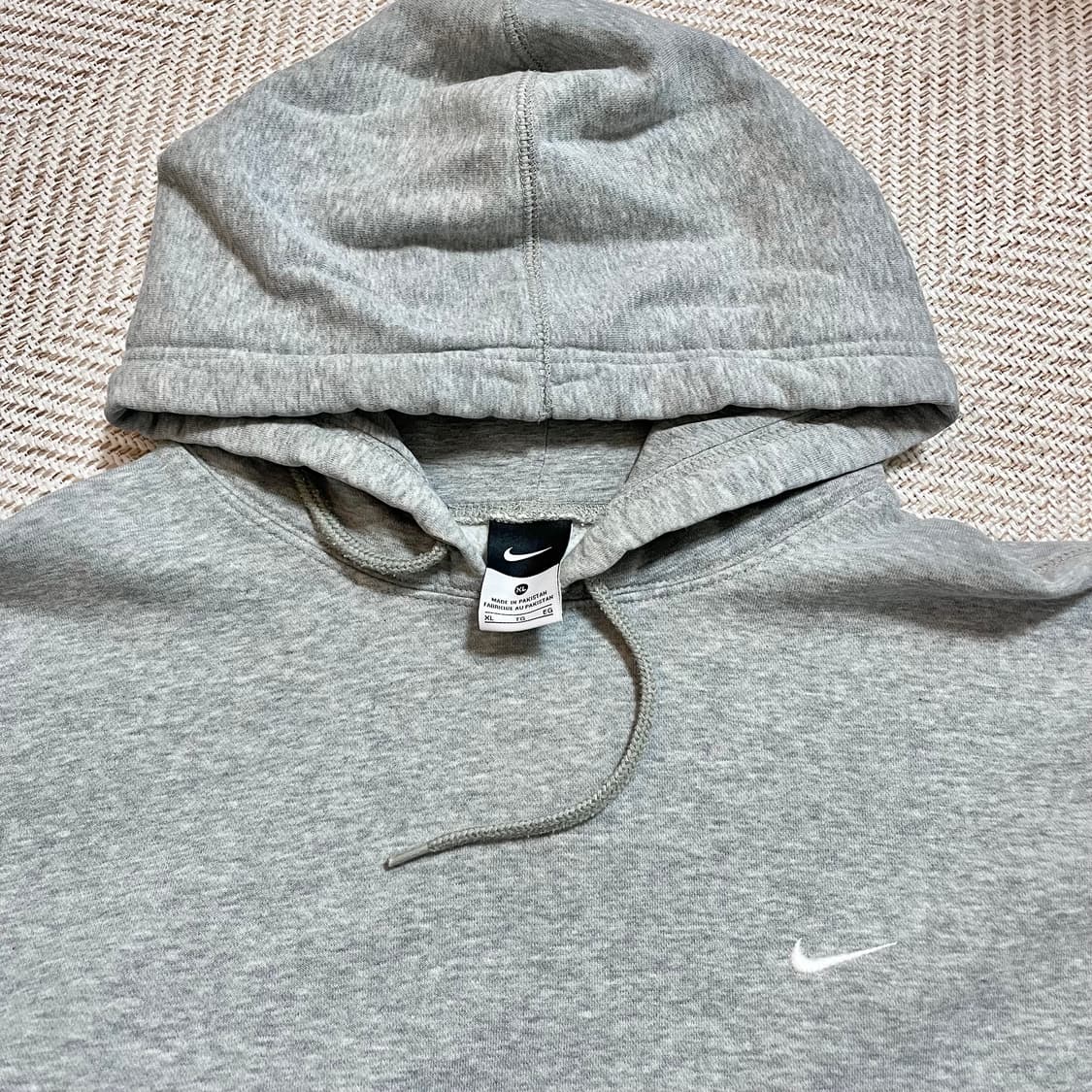 [정품] 나이키 그레이 화이트 스우시 기모 후드티 [ XL ] 상품이미지3