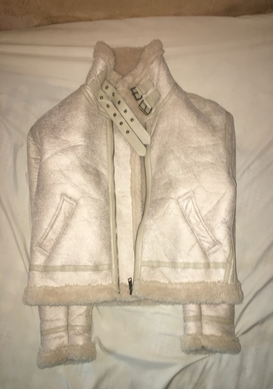 아이보리 무스탕 자켓  상품이미지1