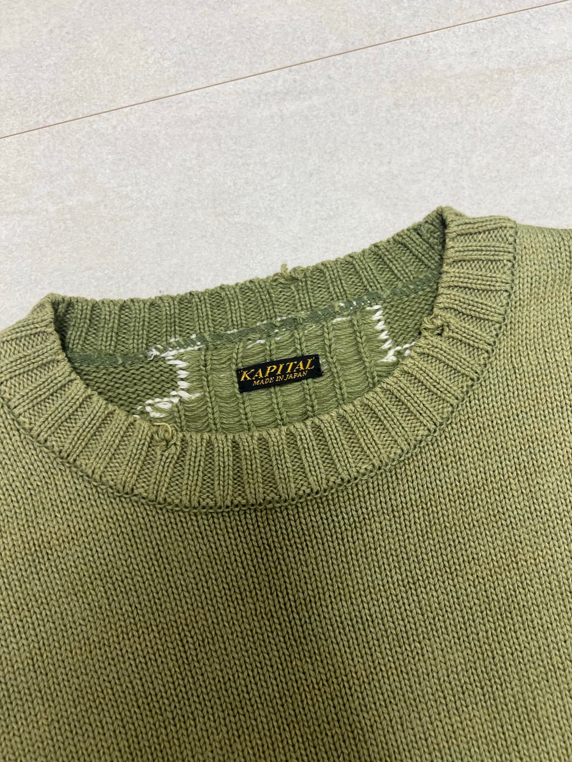 캐피탈 본 니트 카키 사이즈3 상품이미지6