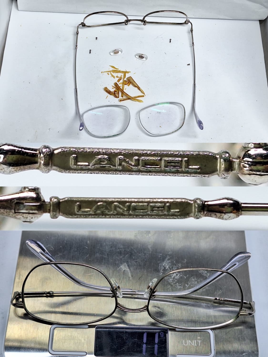 80s 빈티지 LANCEL 란셀 클래식 타원형 안경테 50mm/일본 수입 상품이미지8