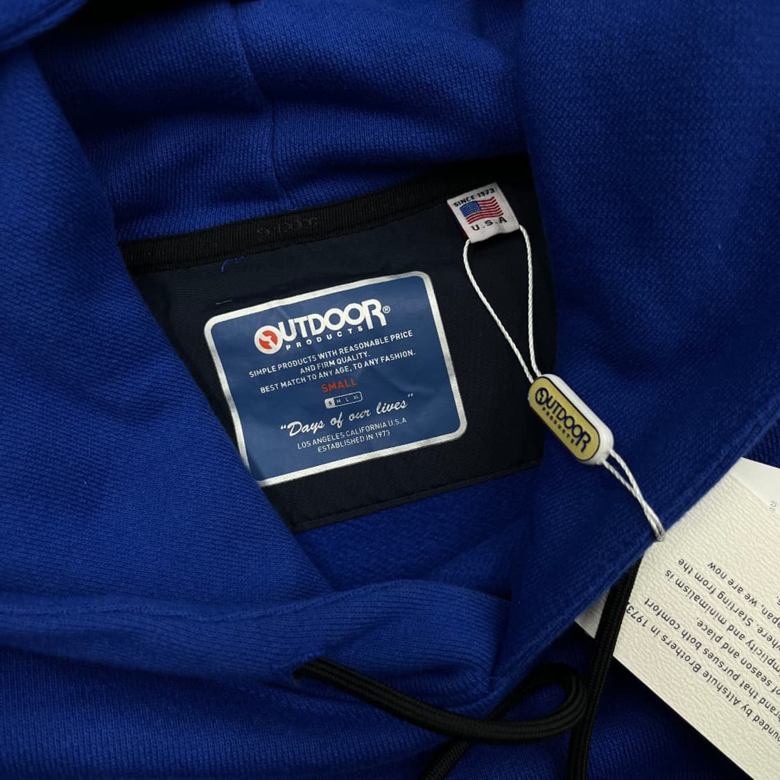 아웃도어 패치로고 블루 후드 S 상품이미지6
