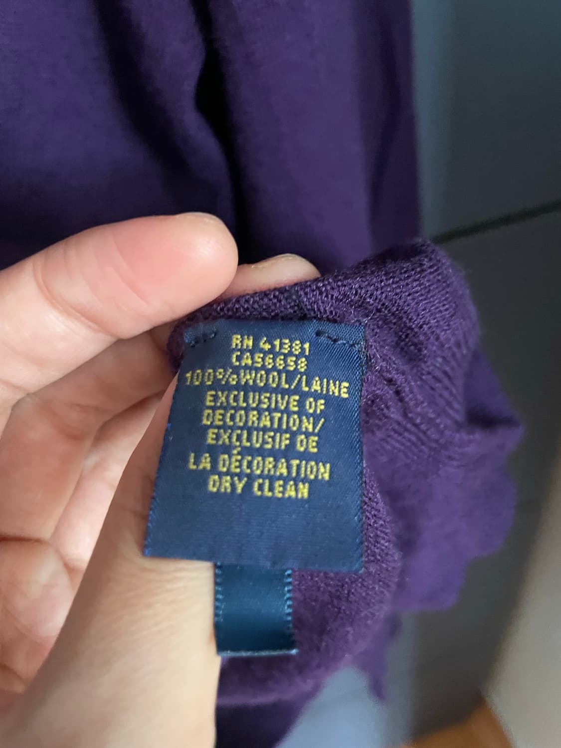 Polo Ralph Lauren 퍼플 그린포니 메리노울100 브이넥 니트 상품이미지4