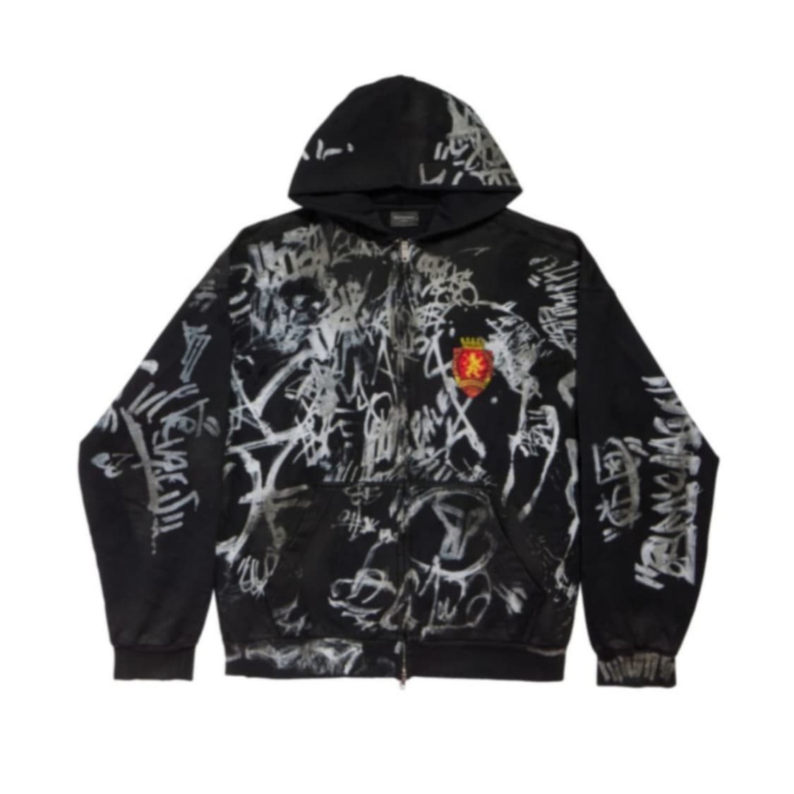 [M] 발렌시아가 스케이터 그래피티 후드집업 블랙 상품이미지2