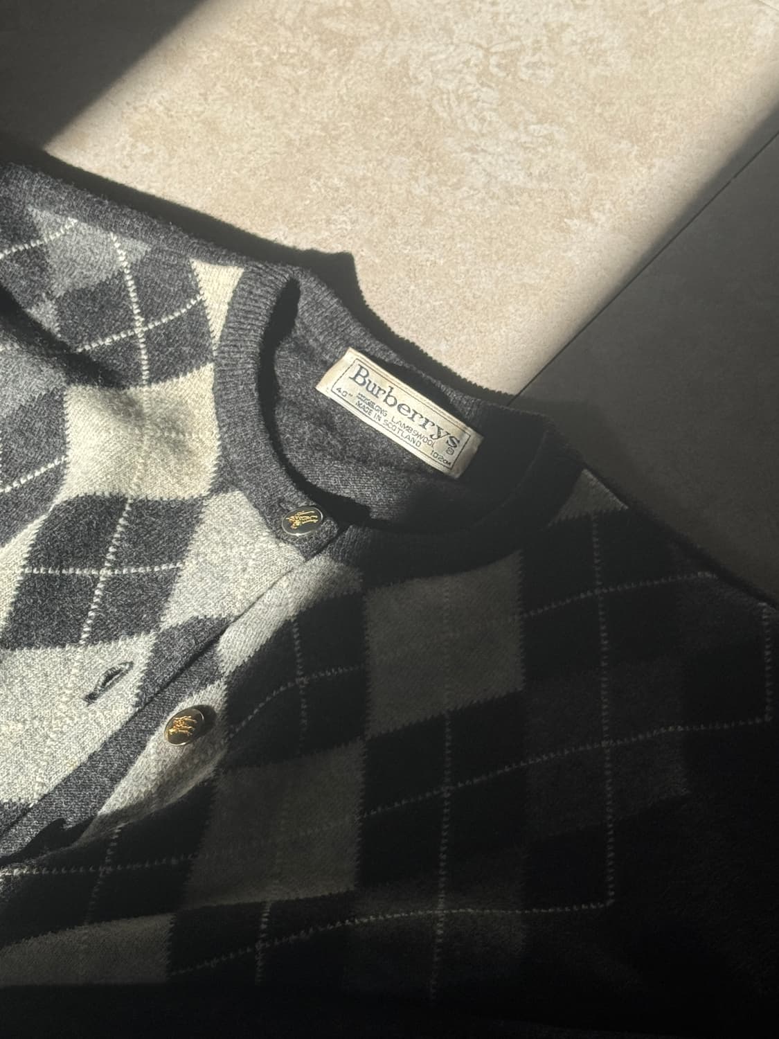 버버리 램스울 아가일 니트 가디건 상품이미지2