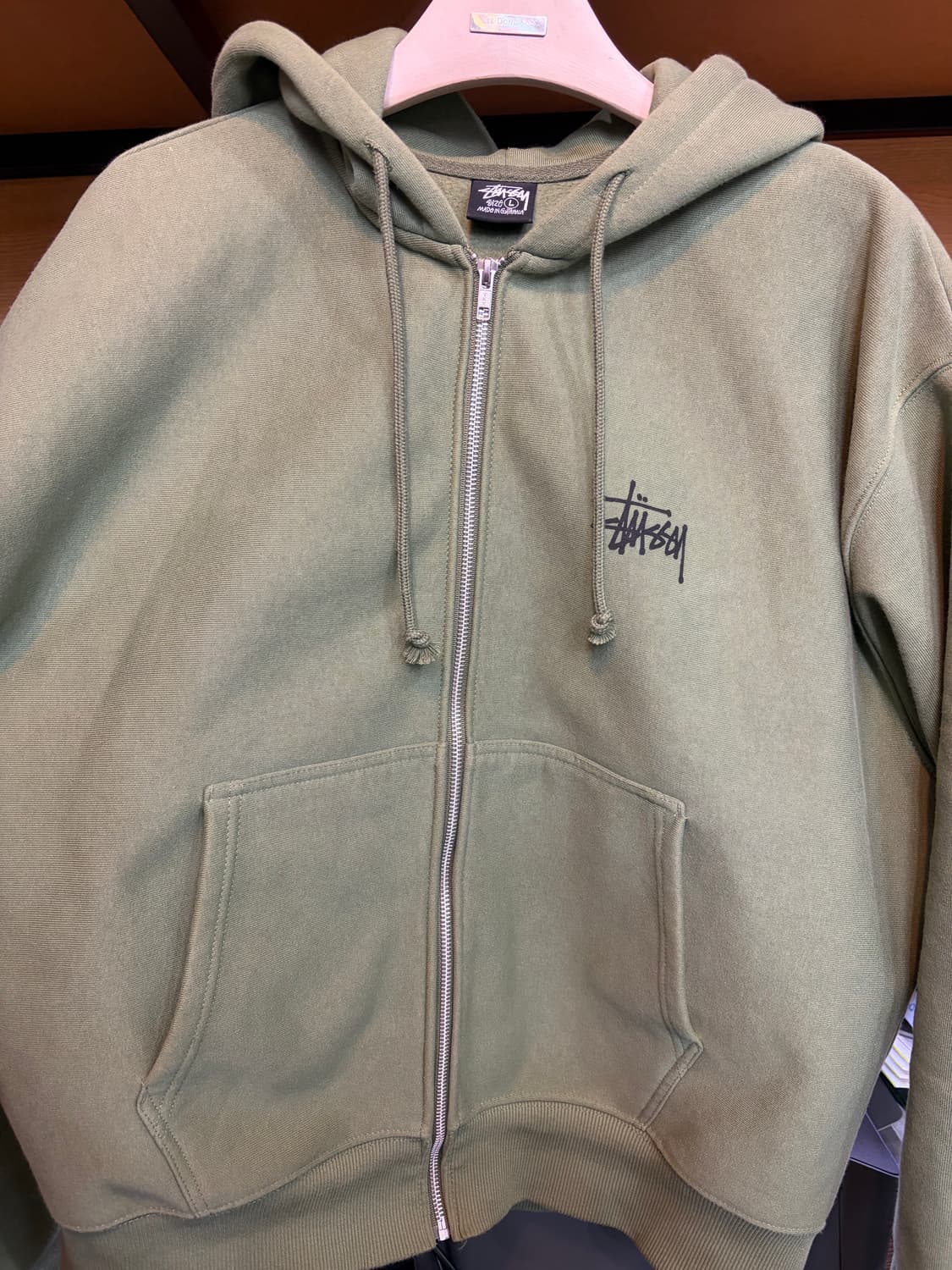 스투시 후드집업 올리브 L 상품이미지4