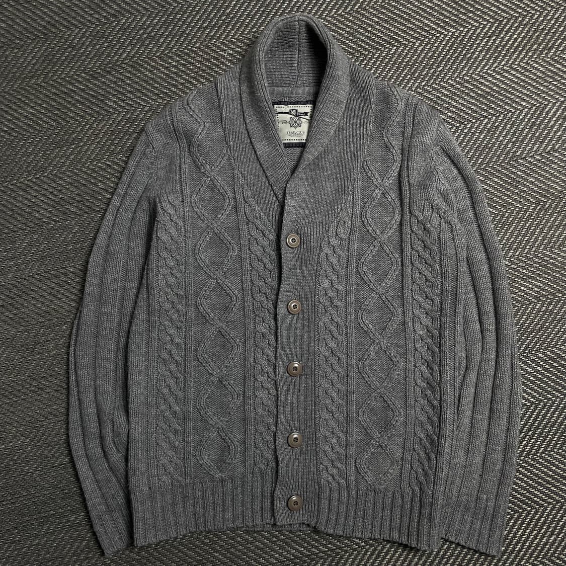 TRAD CLUB 케이블 꽈배기 니트 가디건 그레이y 5354 상품이미지2