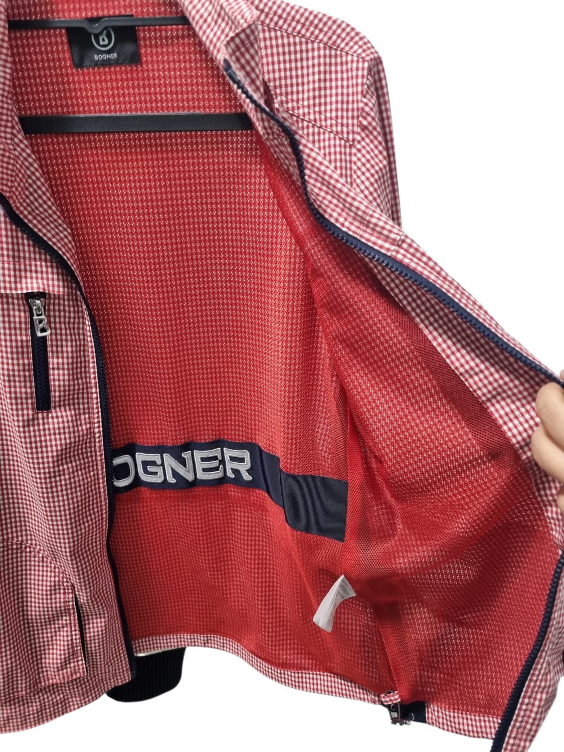 보그너 레드 체크 패턴 바람막이 간절기 점퍼 90 상품이미지4