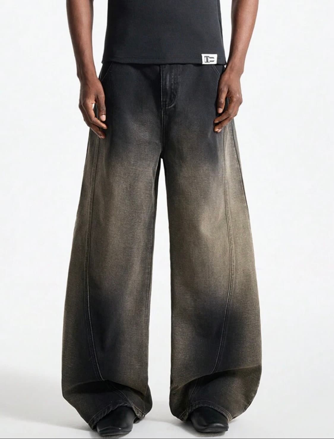 벌룬 와이드 커브드 데님 팬츠 S 상품이미지2