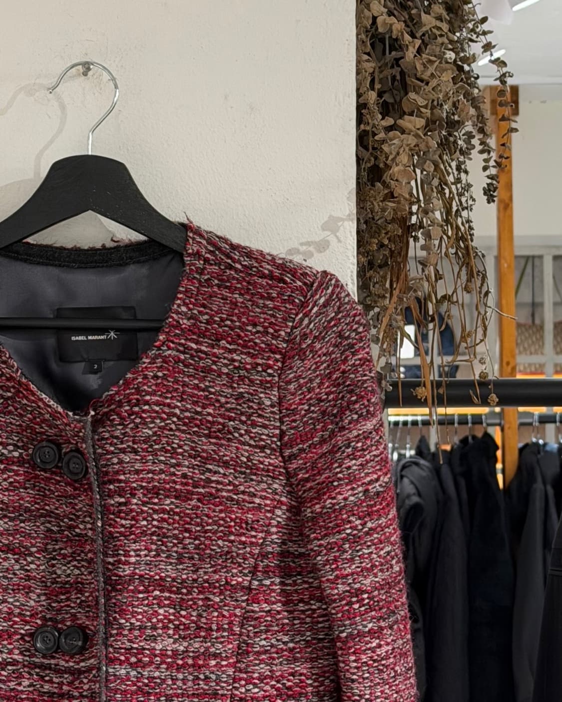 이자벨 마랑 레드 버진울 트위드 자켓 상품이미지3