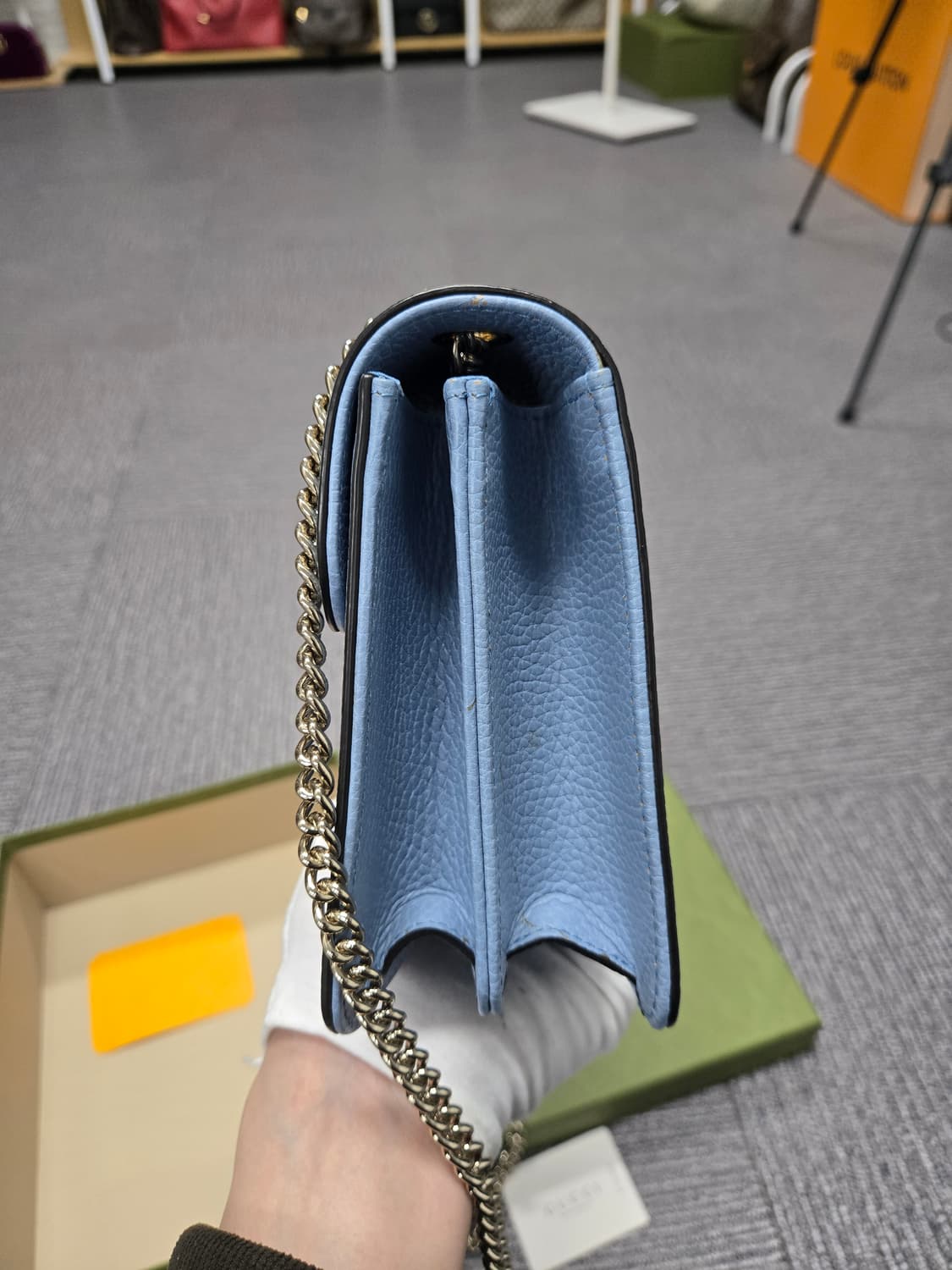 [특가][정품] 구찌 인터로킹 블루 숄더백 상품이미지4