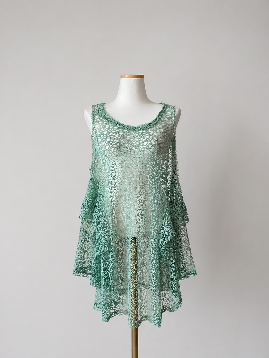 민트 시스루 네트 롱베스트  상품이미지1