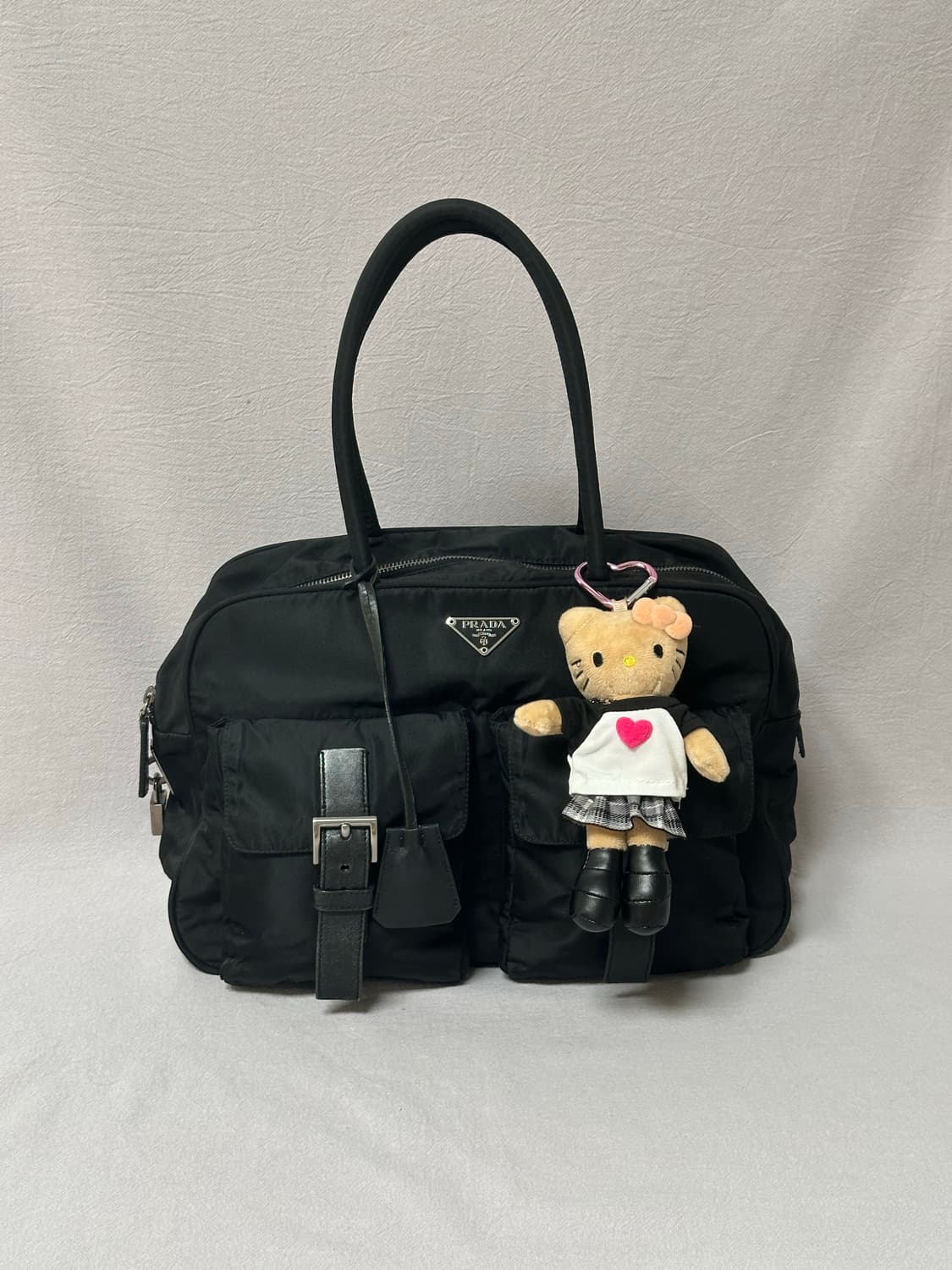 프라다 볼링백 바게트백 토트백 숄더백 나일론 포코노 y2k 상품이미지1