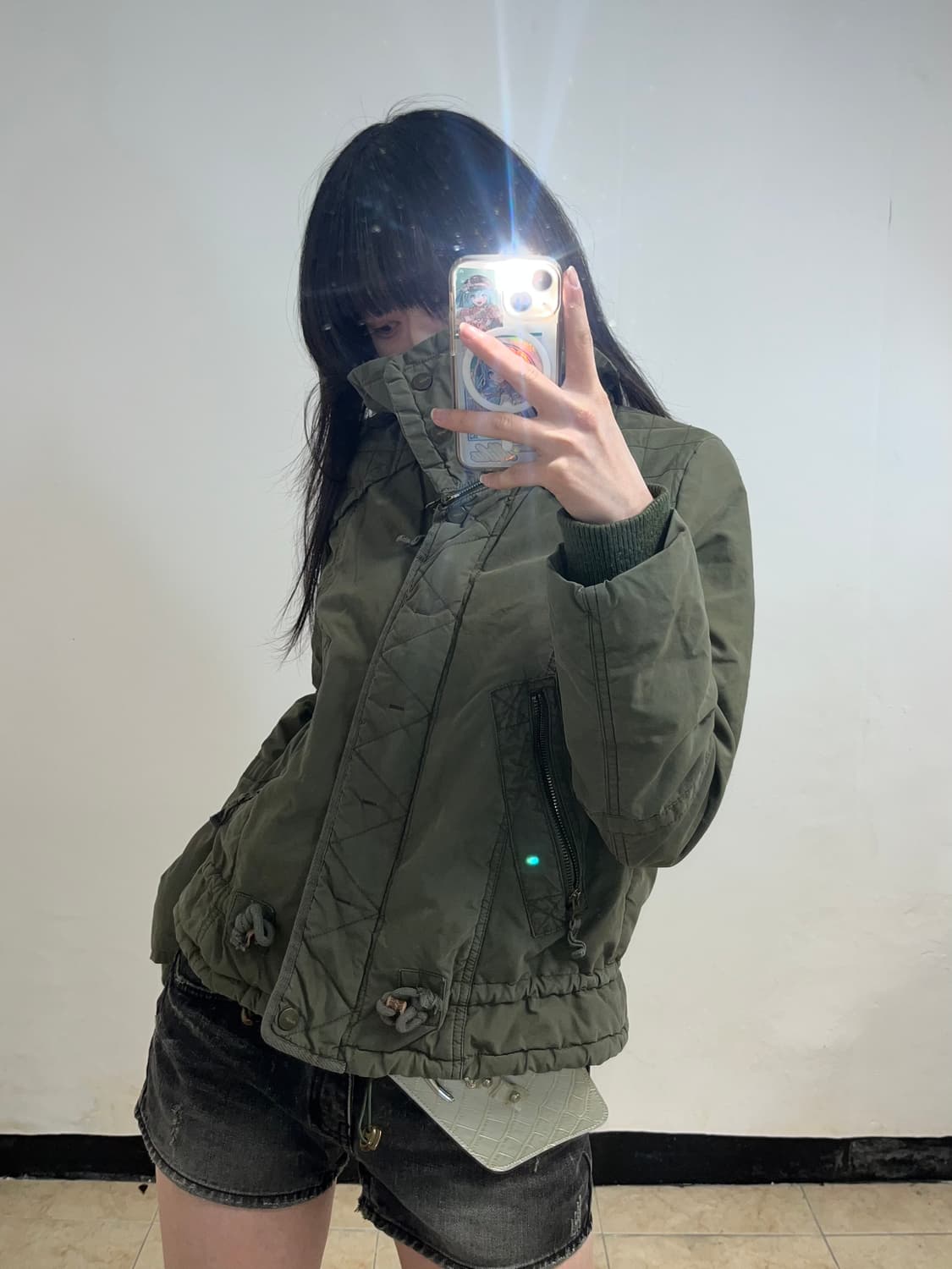 00‘s 카키 하이넥 자켓 상품이미지5