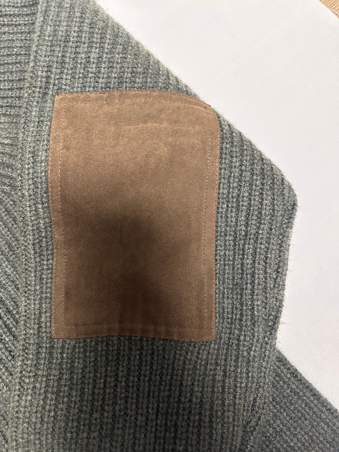브룩스 브라더스 모100% 니트 카키/브라운 스웨이드패치(105) 상품이미지5