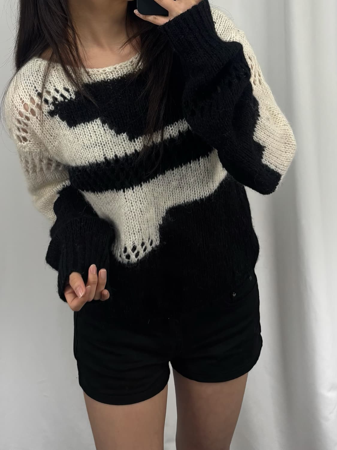 다이애그널 루즈 컬러 믹스 니트 상품이미지1