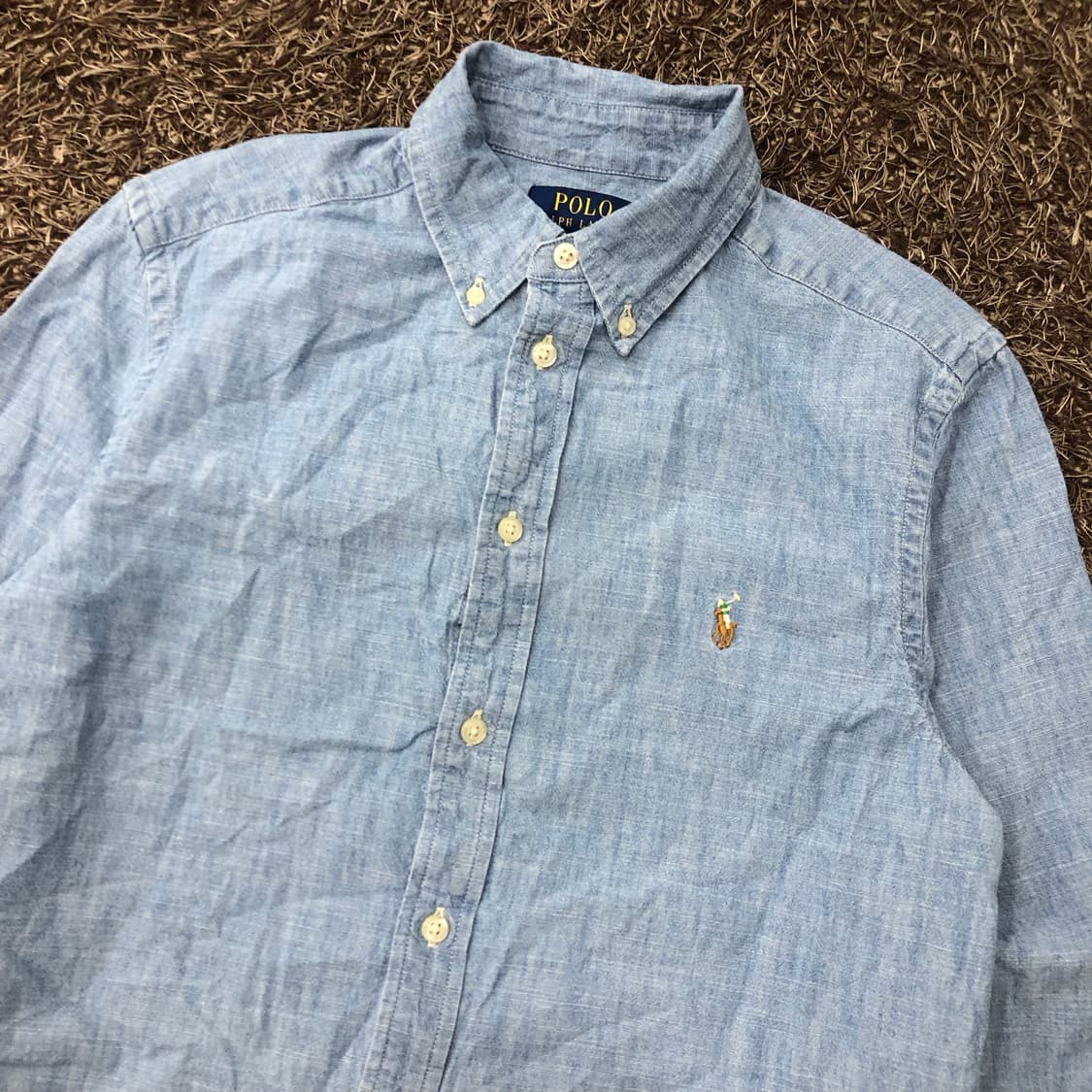 폴로 랄프로렌 보이즈 샴브레이 데님 셔츠 상품이미지2