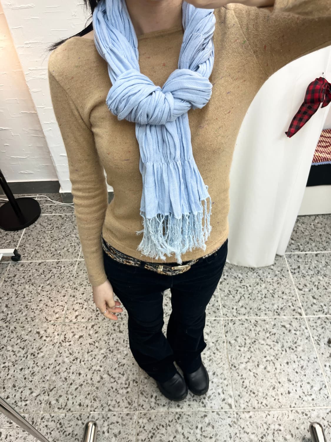 Wrinkle skyblue muffler 상품이미지6