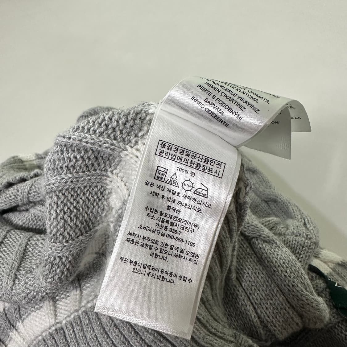 우먼S 폴로 로렌랄프로렌 그레이 브이넥 꽈배기면니트 상품이미지6