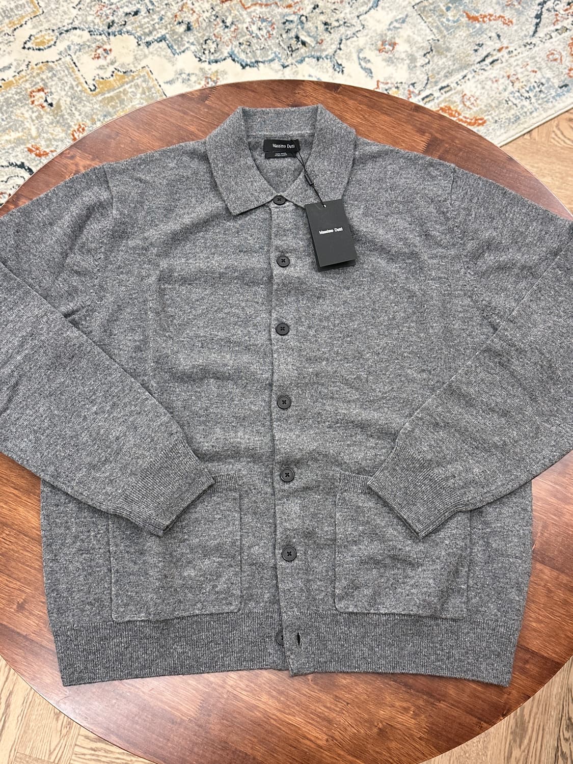 [새제품] 마시모두띠 울100% PK 니트 가디건 헤더그레이 L 상품이미지1