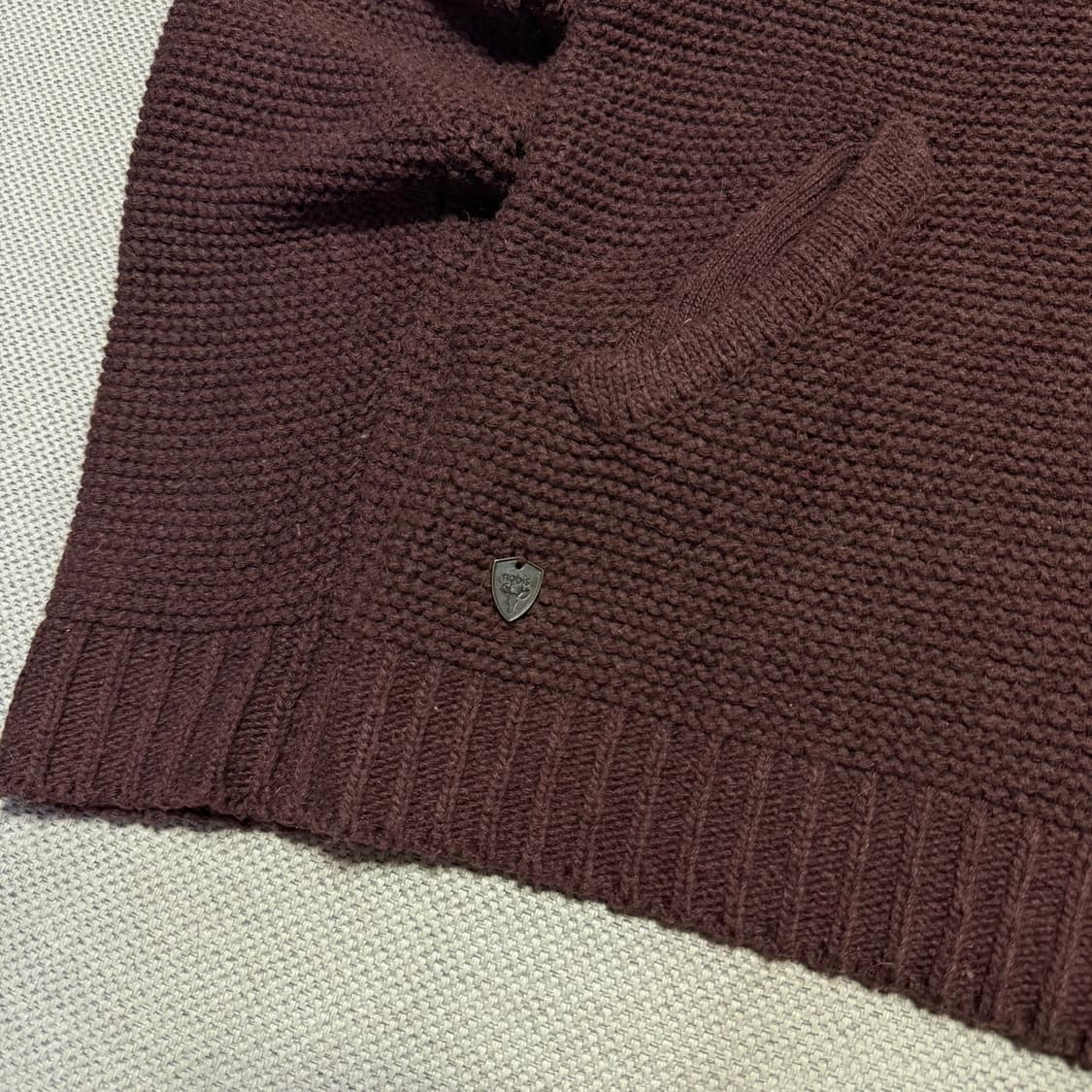 노비스 배색 라운드 니트 가디건 상품이미지2