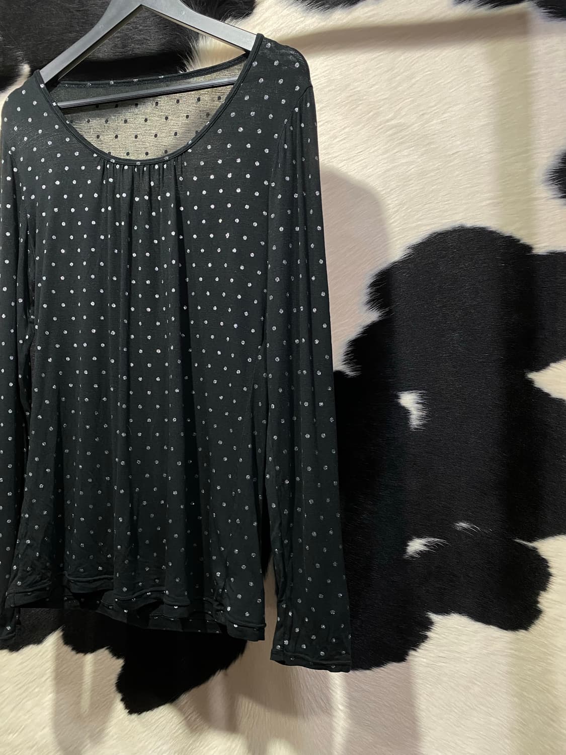 Japanese vtg 글리터 도트 롱슬리브 상품이미지3