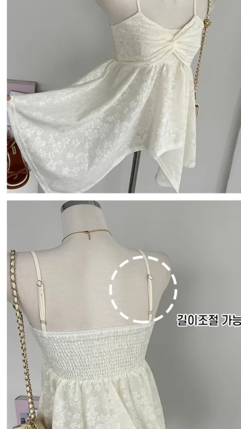 블랙 레이스 뷔스티에 나시 원피스 언발 상품이미지5