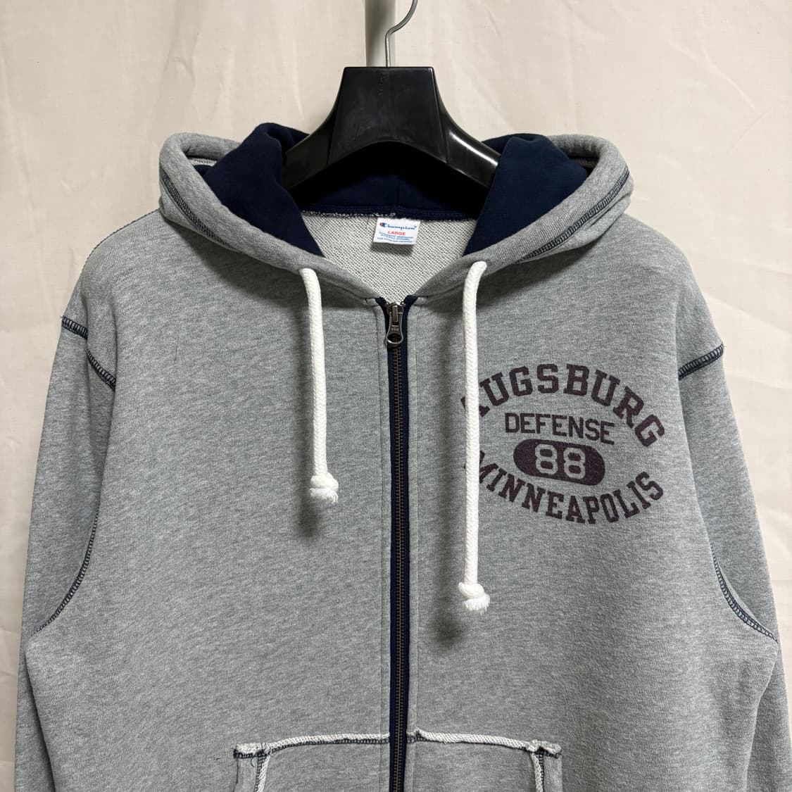 챔피온 빈티지프린트 미니애폴리스 컷오프 후드집업 / 그레이, L 상품이미지2