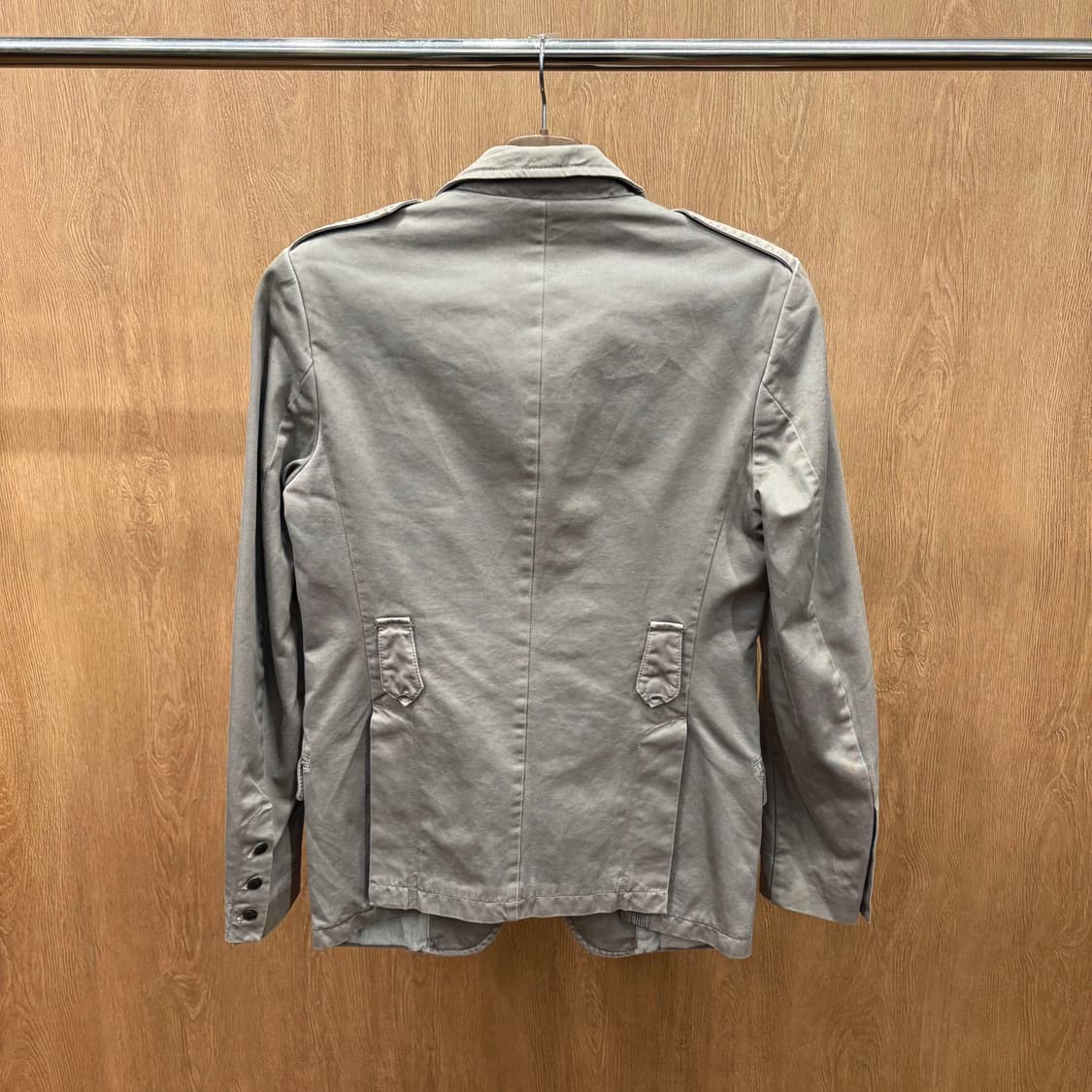 디젤 밀리터리 블레이저 자켓 숄더 에폭시 플랩 포켓 디테일 그레이 카키 상품이미지3