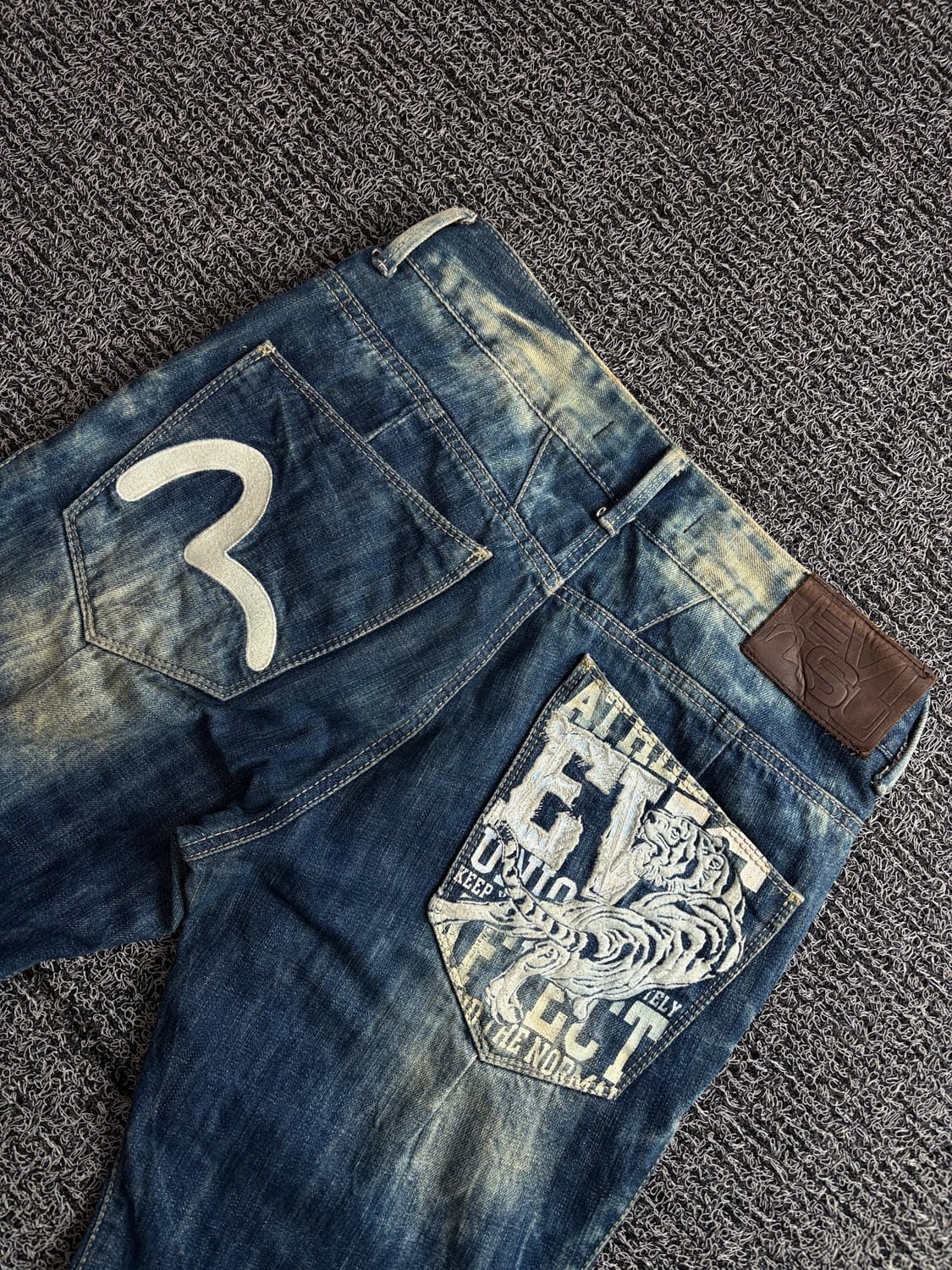 00s 에비수 자수 올그스쿨 아이스 워싱 하프 팬츠 3734 상품이미지5