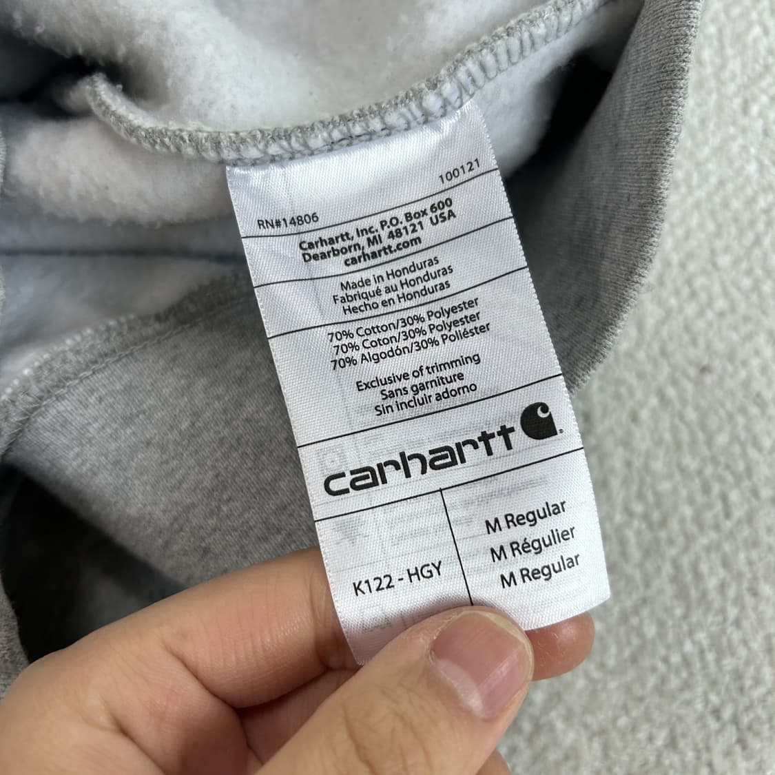 칼하트 회색 후드 집업 m 상품이미지3