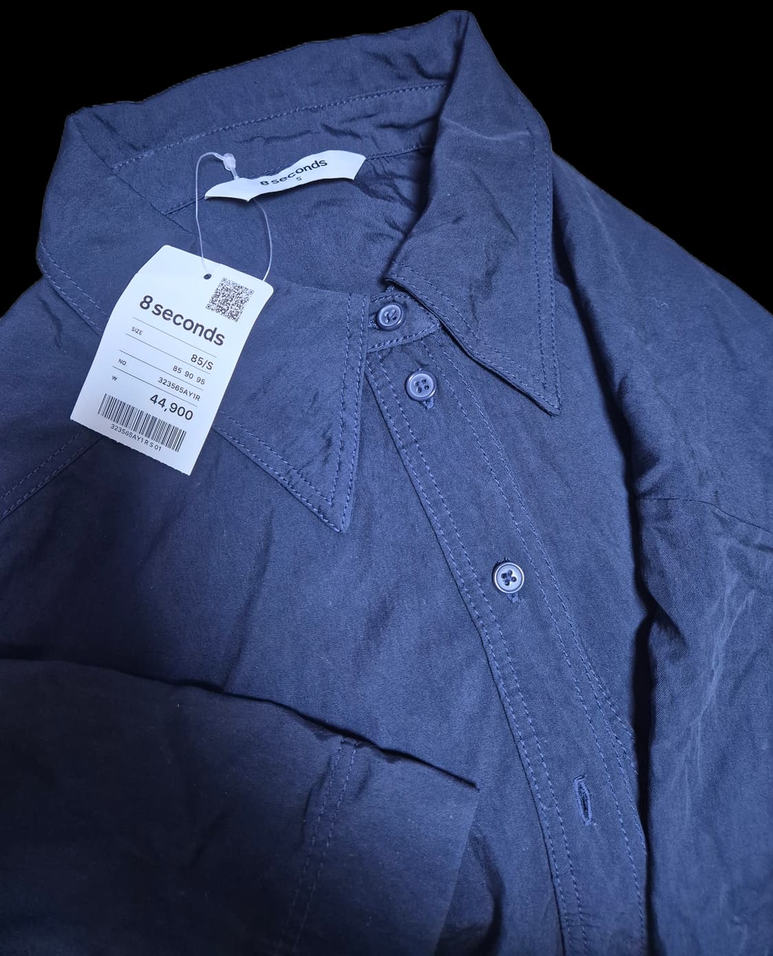 (새상품) 에잇세컨즈 나일론 블루종 반팔셔츠 네이비 상품이미지8