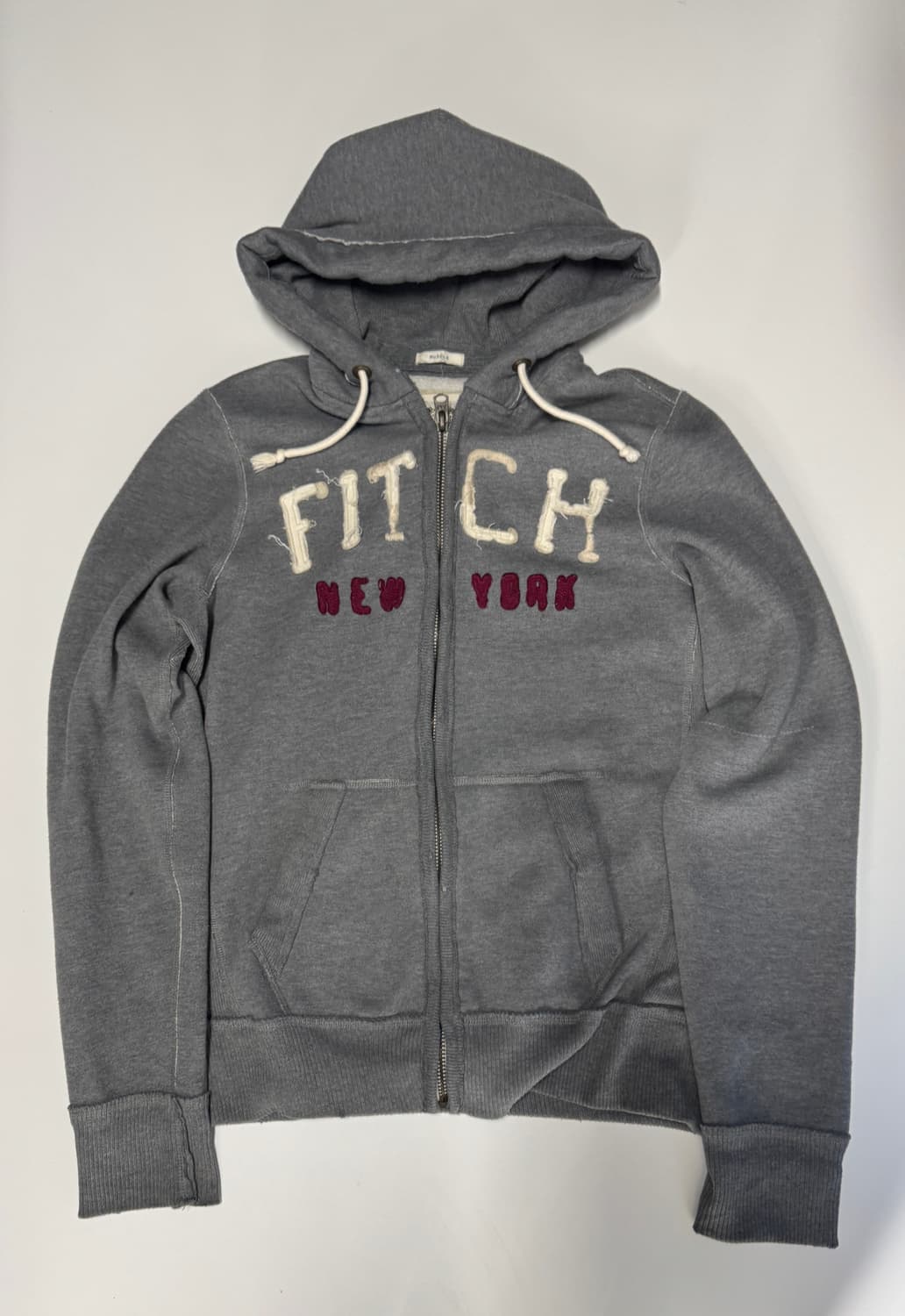 아베크롬비 y2k 스펠로고 기모 후드집업 L 그레이 상품이미지1