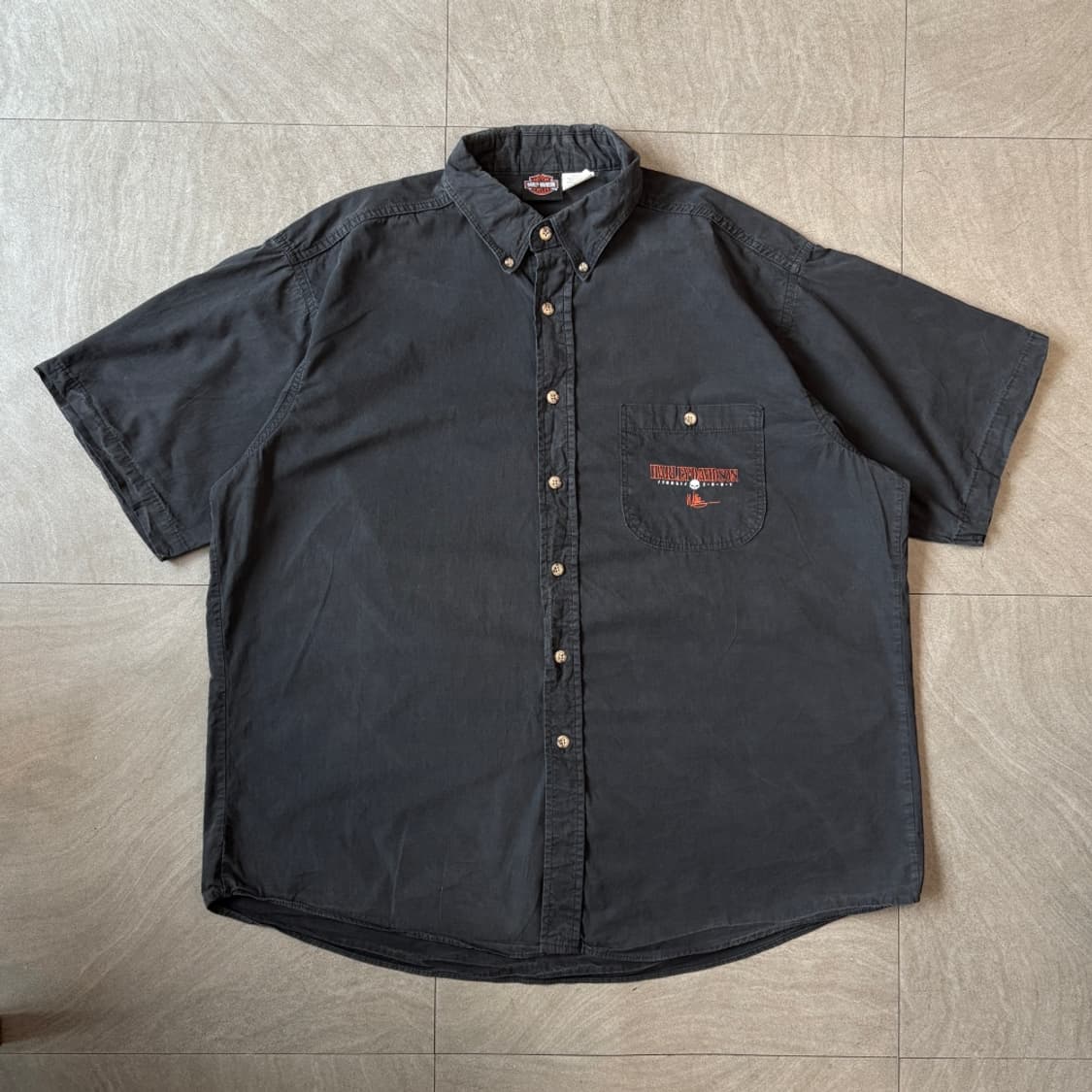 할리데이비슨 정품 미국 생산 블랙 반팔 셔츠 상품이미지1