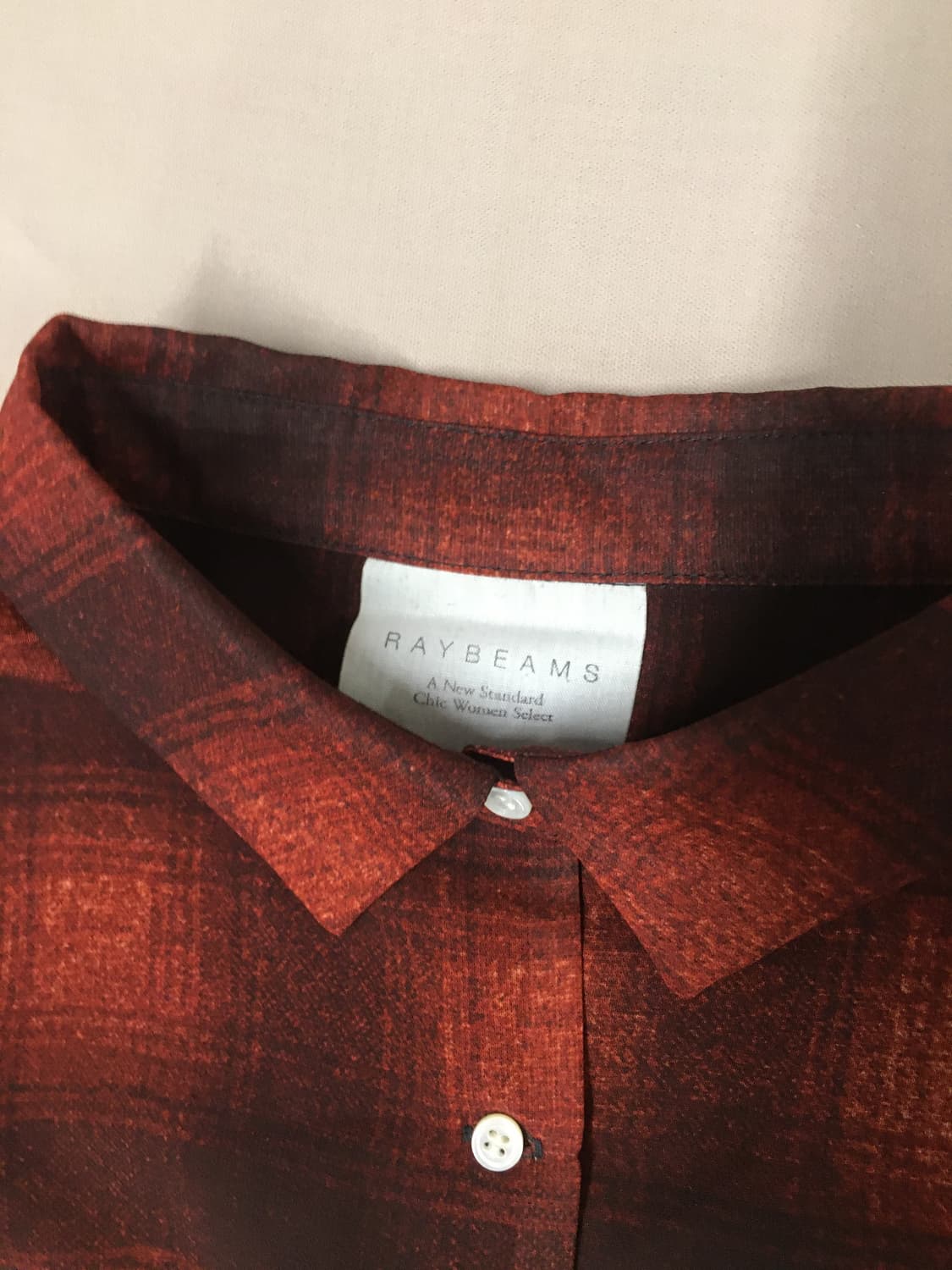 급처! 빔즈 옴브레 시스루 체크 셔츠 상품이미지5