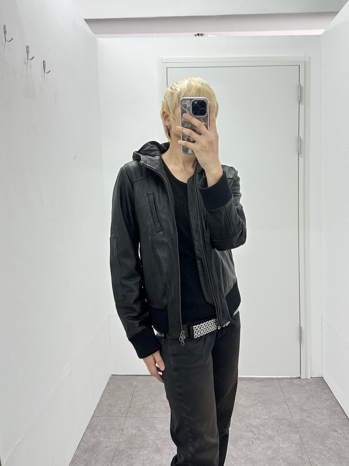 LHP sheep leather hooded jacket 상품이미지4