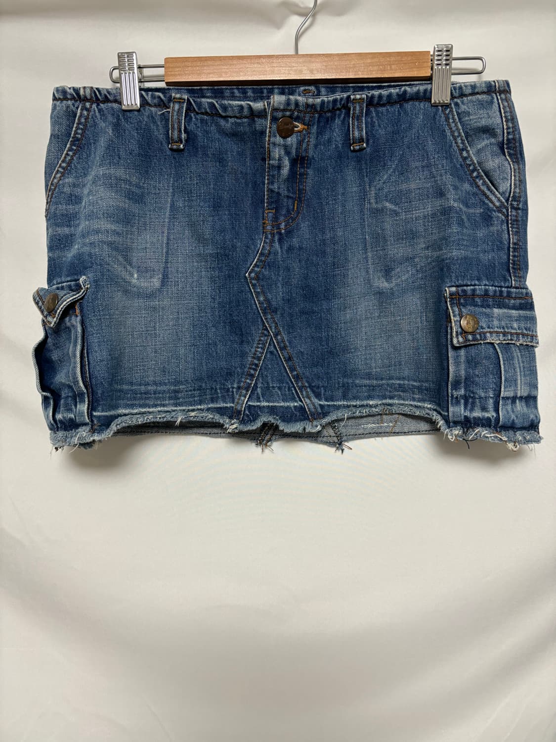 빈티지 데님 로우라이즈 미니 스커트 상품이미지3